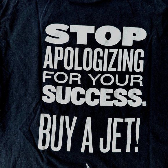 VTG The Jet Business T Shirt Sz M? Dark Navy Stop Apologizing for Succes… - Picture 1 of 12